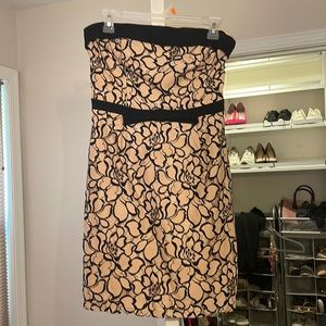 Black and Pink Lace Mini Dress with Bow